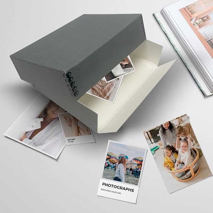 Lineco Archival Museum Storage Box with Removable Lid and Drop Front Design, 8.5 x 11 x 3 Inch. Preserve Longevity, Store Photos, Documents, Cards, Magazines, Prints, DIY. Gray