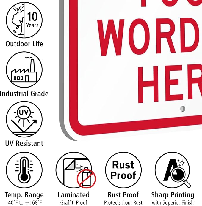 SmartSign 24 x 18 inch Custom “Reserved Parking” Metal Sign - Add Text, 80 mil Aluminum, 3M Laminated Engineer Grade Reflective Material, Red and White, Made in USA