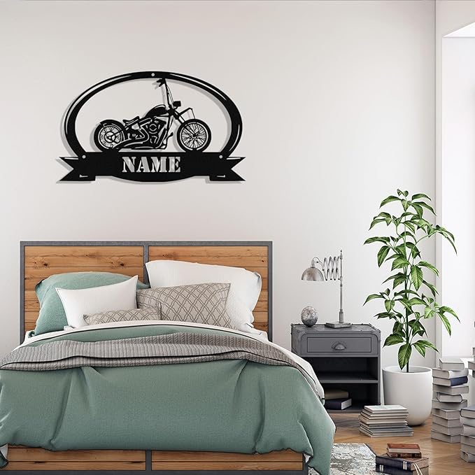 Custom Motorcycle Metal Sign Personalized Biker Name Signs Custom Garage Motorbikes Wall Art Motorcycle Sign Men Room Decor Gifts for Men Husband Rider