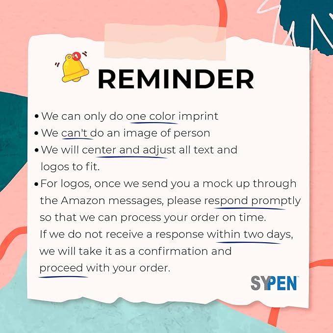 SyPen Personalized Pens With Custom Logo or Text-350 Pack Bulk-for Businesses, Parties, and Events, 2 in 1 Ballpoint Pen & Capacitive Stylus for Touchscreen Devices, Click Action, Black Ink, Blue