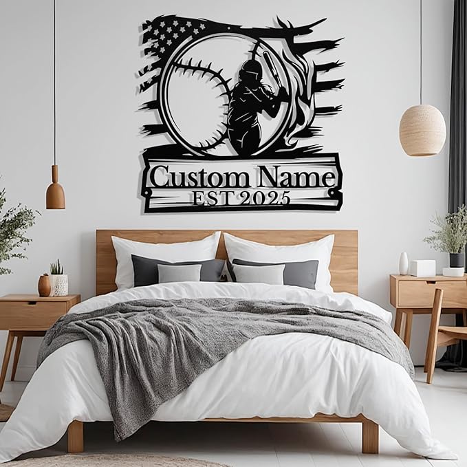Personalized Softball Metal Sign, Custom Softball Signs Wall Art, Custom Name Sign for Player, Girls Room Decor, Sports Wall Decor, Gift for Girls, Team, Mother, Wife, Daughter