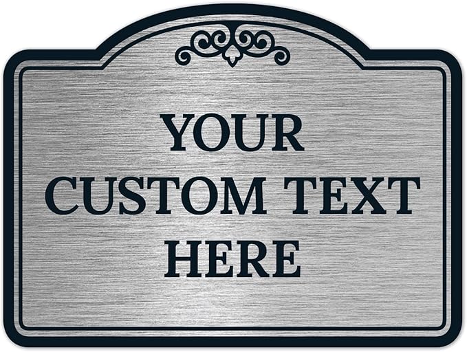 Custom Decorative Sign, Personalized Metal Sign for Business, Driveway, Home, Airbnb, Office Door Plaque, Brushed Nickel Sign, 18x24 Inches, ACM, Fade Resistant, Made in USA by Sigo Signs
