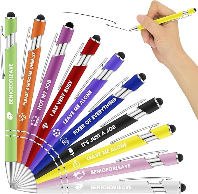 ENOMY Personalized Pens Bulk Free Engraved with Logo/Name/Message Black Ink Custom Pens Customized Stylus Ballpoint Pens Ideal Gifts for Business Anniversary (10)