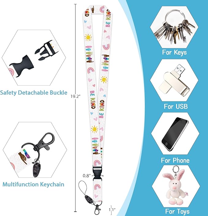 ID Badge Holder with Lanyard, Retractable Badge Holders Reels, Breakaway Lanyards Keychain, Cute ID Holders for Women Teacher Nurse Nursing Doctor Student