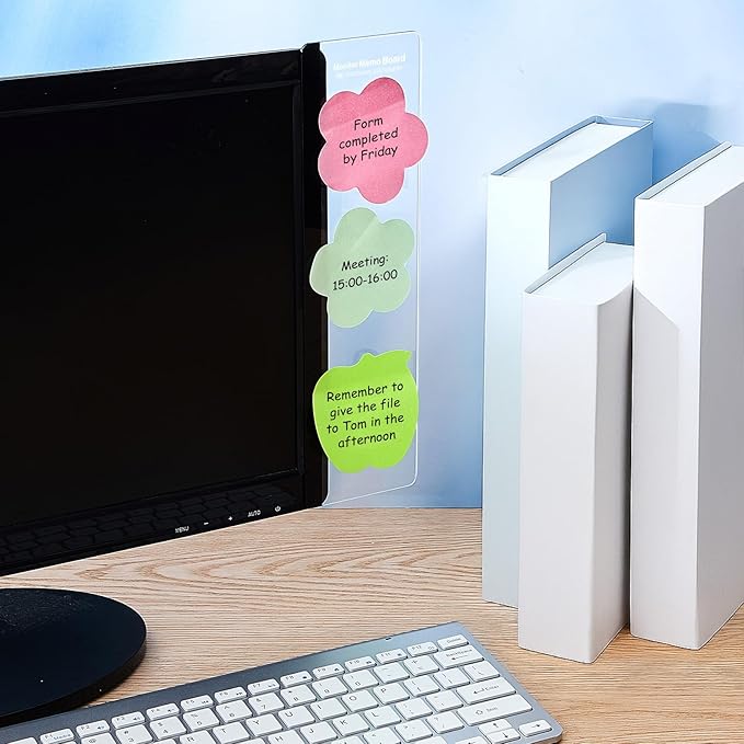 Zonon 12 Pieces Computer Monitor Notes Screen Monitor Memo Board Sticky Note Holder Message Board Computer Side Panel for Office Home Desktop Left and Right