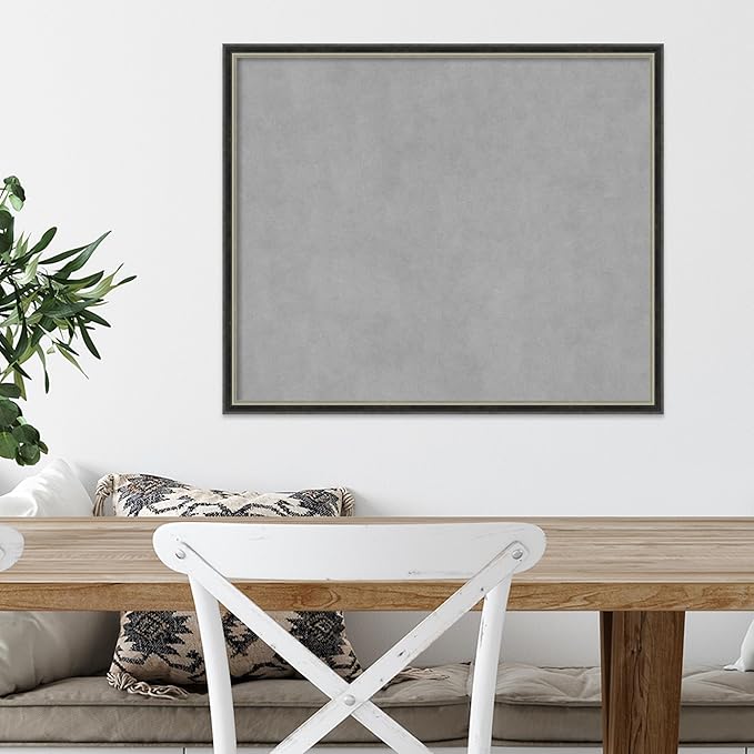 Amanti Art Black Framed Magnetic Board 21x25 Medium Vision Board for use with Magnets, 100% Metal Sheet to Display Items as Office Decor or for Home Organization in mudroom, Kitchen or Kids Room