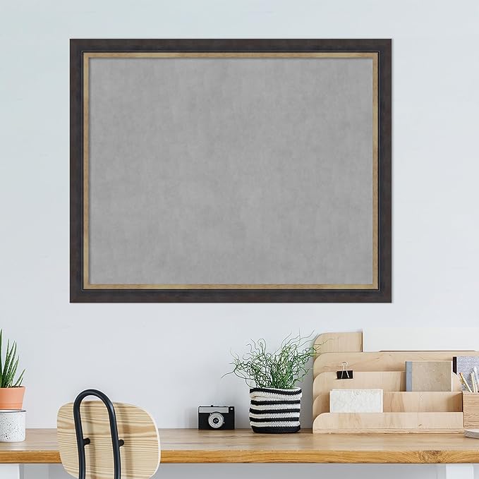 Amanti Art Black Framed Magnetic Board 37x45 X-Large Vision Board for use with Magnets, 100% Metal Sheet to Display Items as Office Decor or for Home Organization in mudroom, Kitchen or Kids Room