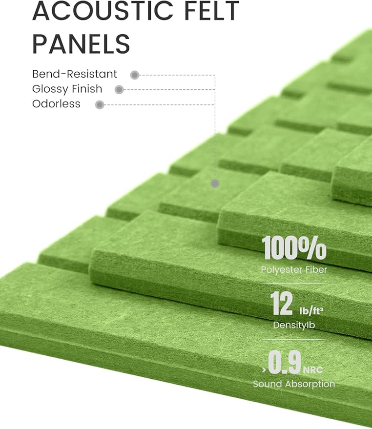 Fluxynara Large Felt Bulletin Board 48" x 36" Cork Board Alternative-12 Pack with 70 Safe Removable Adhesive Tabs, Cork Boards for Walls Cork Board for Home Office Classroom Pin Board-Kelly Green