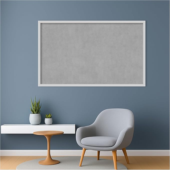 Amanti Art Silver Framed Magnetic Board 25x41 Large Vision Board for use with Magnets, 100% Metal Sheet to Display Items as Office Decor or for Home Organization in mudroom, Kitchen or Kids Room