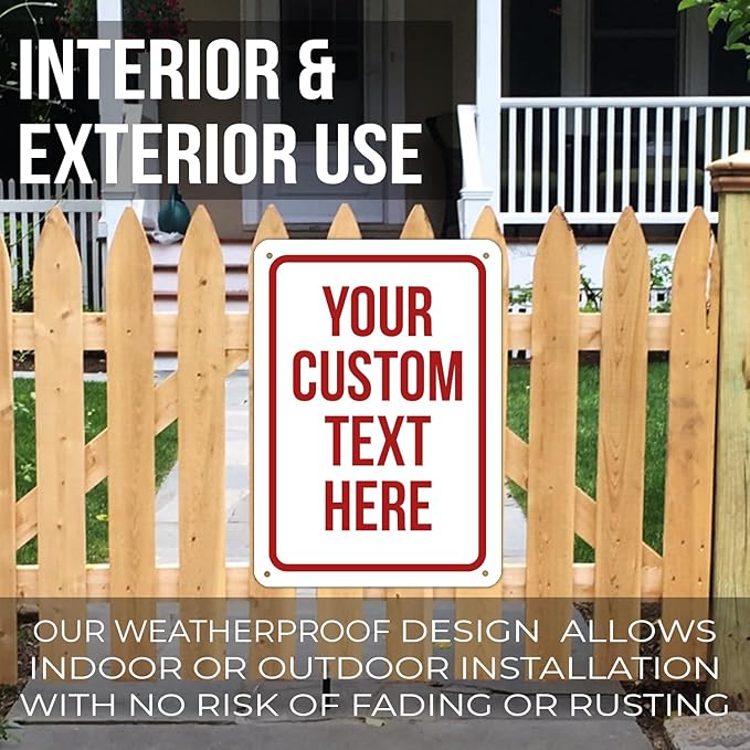 Custom Sign, Personalized Signs for Office, Business, Workplace, Warehouse, Airbnb, Warning Label, Delivery Red Border Signs, 7x10 Inches, Rust Free PVC, Waterproof, Hazard Information, Made in USA