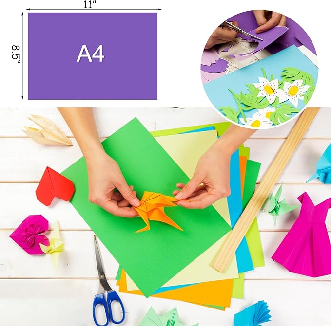 300 Sheets Colored Cardstock 8.5 "x 11", 65LB 180GSM Craft Bulk Construction Paper, 20 Assorted Colors Card Stock Paper for School & Office, Card Making Printer Scrapbook Decorations DIY Crafts