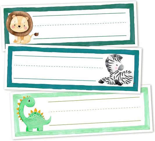 30 Name Tags for Classroom Cubbies, 3x9 in Woodland Animals Name Plates for Desks, Classroom Must Haves for Teachers Elementary - A07