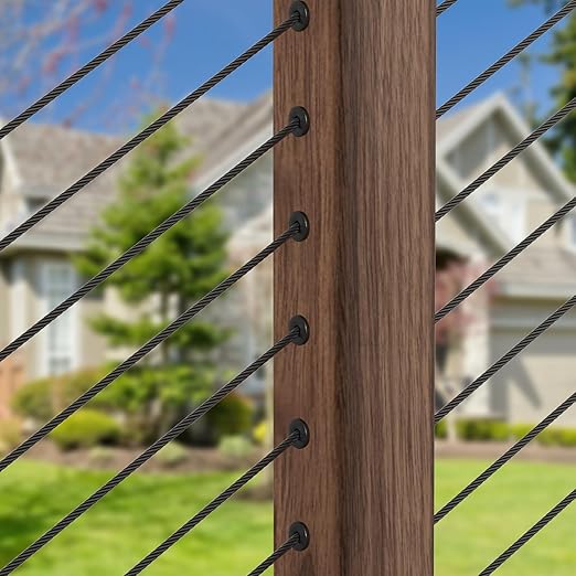 BLIKA 40 Pack 25 30 35 Degree 1/8" Black Cable Railing Angle Beveled Protector Sleeves, T316 Stainless Steel, Angle Protector Sleeves Deck Stair Cable Railing Hardware Kit for Wood Posts