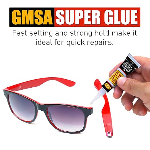 GMSA 4 Pack Super Glue All Purpose, Fastest & Toughest Adhesive 3g Instant Repair Unbreakable Bond, Strong Superglue Liquid for Hard Plastic, Rubber, Metal, Leather, Ceramics, Wood, DIY Craft