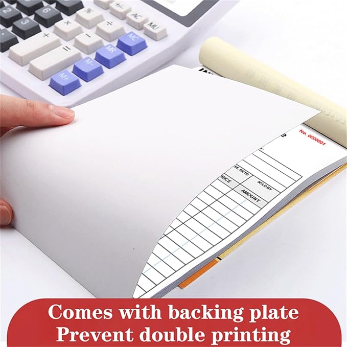 Custom Invoice Book in 3-Part /2-Part Receipt Book with Carbon Copies Personalized Carbonless Service Invoice Form Books Sales Order Book with Company Name Logo Address,A-Invoice Book