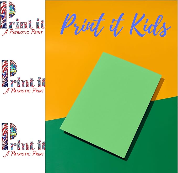 PrintIt Colors Multipurpose Paper, 20 lbs., 8.5" x 11", 500 Sheets/Ream – Premium Colored Copy Paper for Printing, School, and Office Use (Green)