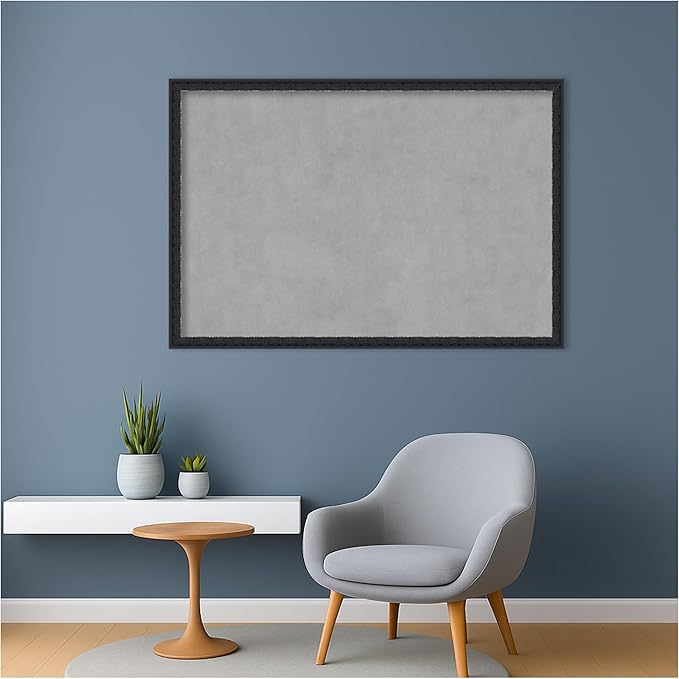 Amanti Art Black Framed Magnetic Board 26x38 Large Vision Board for use with Magnets, 100% Metal Sheet to Display Items as Office Decor or for Home Organization in mudroom, Kitchen or Kids Room