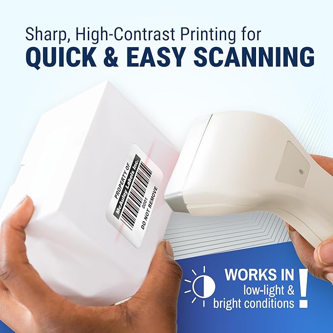 McAuley Labels Custom Asset Tags for Equipment - Numbered, Permanent - Heavy Duty Metalized Polyester, Stronger Adhesive - ID Label - 1.5x0.75 Inches