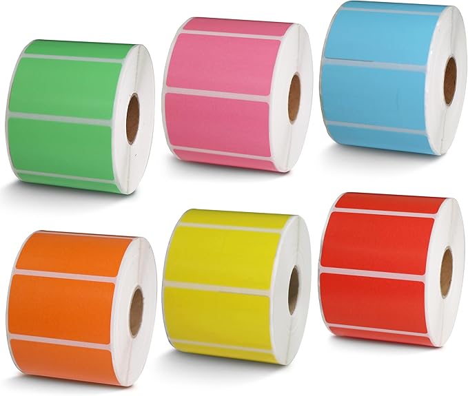 BETCKEY - 2.25" x 1.25" UPC Barcode & Multipurpose Labels Replacement for Zebra & Label Printer,Premium Adhesive & Perforated[Mixed, 6 Rolls, 6000 Labels]