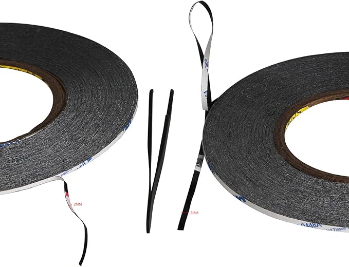 Kaisiking 2pcs 2mm x 50M LCD Repair Tape Phone Screen Adhesive Tape LCD Touch Screen Repair Tape with 1 Tweezers for Cell Phone, iPad, Tablets, Laptops, LCD Screen