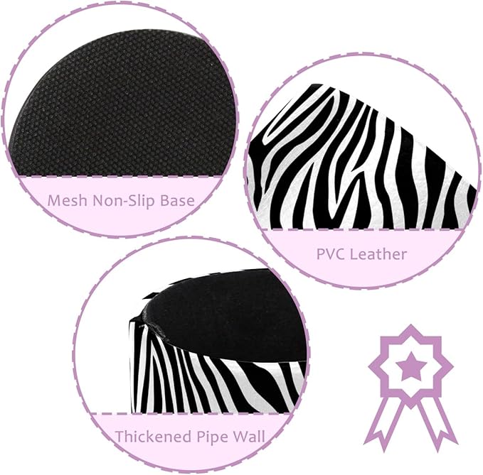 Leather Pen Holder for Desk Zebra Print Pencil Cup Desktop Organizer Makeup Brush Holders Office Supplies for Home, Kids & School