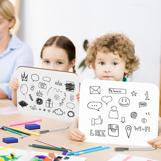 6 Pack Small White Board Dry Erase 5x7 Inch Mini Whiteboard Small Dry Erase Board with Markers Erasers Double Sided Dry Erase Lapboards for Students Teachers School Supplies Meeting Voting (6)