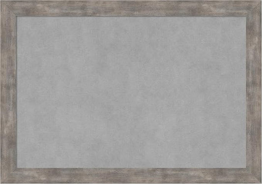 Amanti Art Silver Framed Magnetic Board 19x27 Medium Vision Board for use with Magnets, 100% Metal Sheet to Display Items as Office Decor or for Home Organization in mudroom, Kitchen or Kids Room