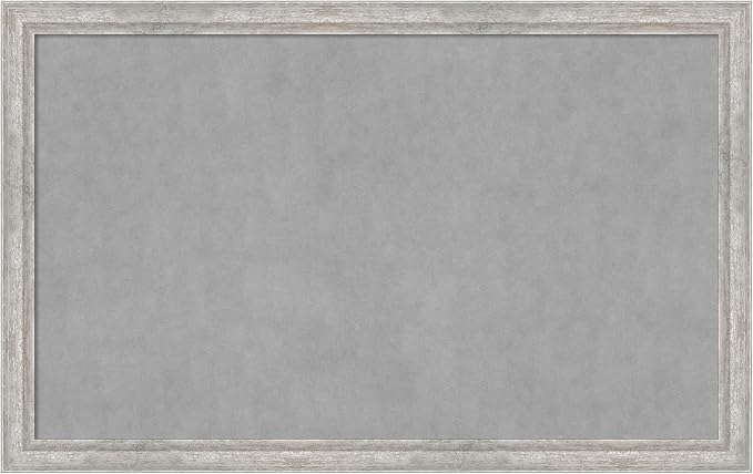 Amanti Art Silver Framed Magnetic Board 27x43 Large Vision Board for use with Magnets, 100% Metal Sheet to Display Items as Office Decor or for Home Organization in mudroom, Kitchen or Kids Room