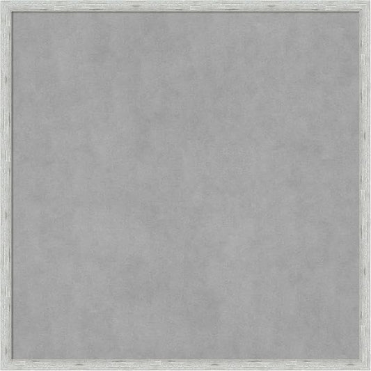 Amanti Art Silver Framed Magnetic Board 25x25 Medium Vision Board for use with Magnets, 100% Metal Sheet to Display Items as Office Decor or for Home Organization in mudroom, Kitchen or Kids Room