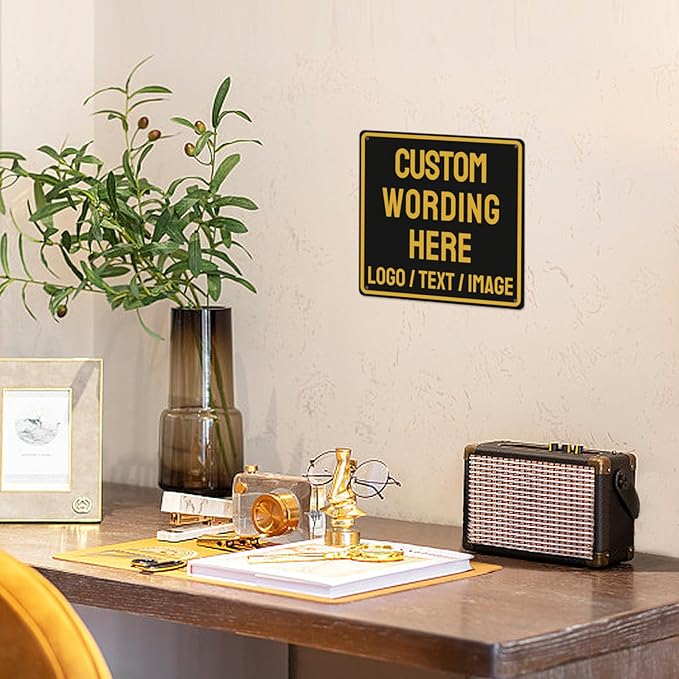 Custom Sign Bulk Personalized Metal Signs For Outdoor Indoor Business Home Store Office Yard Street Lawn Make Your Own Customized Signs With Your Logo Text Photo, 12x12inch