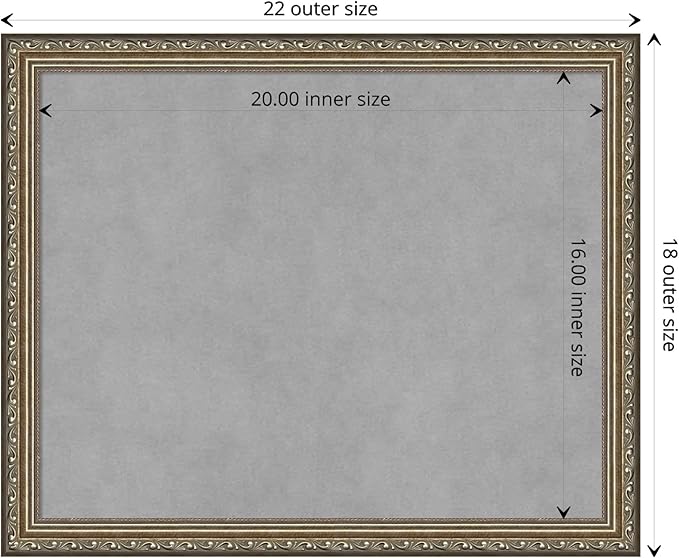 Amanti Art Silver Framed Magnetic Board 18x22 Small Vision Board for use with Magnets, 100% Metal Sheet to Display Items as Office Decor or for Home Organization in mudroom, Kitchen or Kids Room