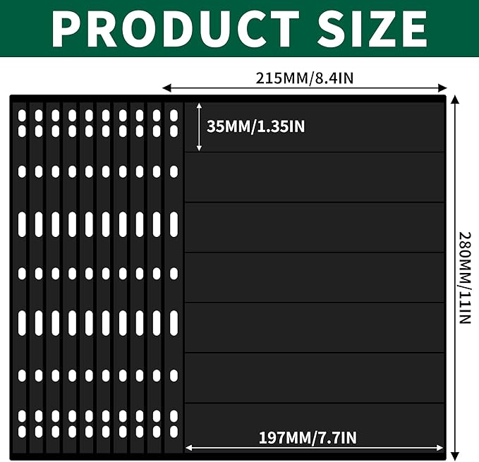 10 Sheets 20 Pages Postage Stamp Album Pages, 7 Pockets 7.7X 1.35in Stamp Collection Inserts, 9 Hole Standard Stamp Collecting Album Sleeves for Stamp Collection Binder IS010710