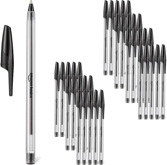 Amazon Basics Ballpoint Pens, 1.0mm, Black, 36 Pack