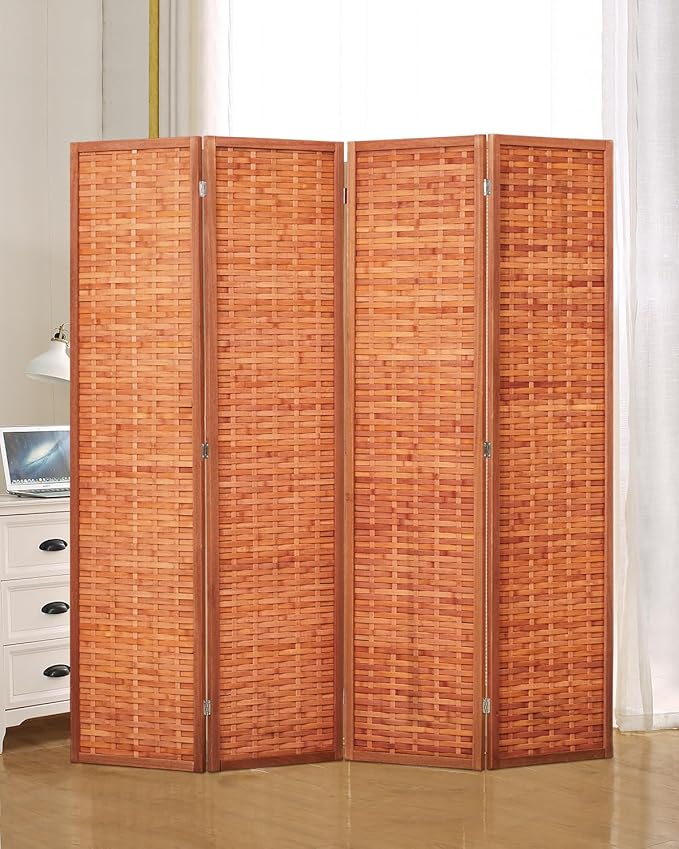 JOSTYLE 6ft Folding Privacy Screens 4-Panel Freestanding Room Dividers