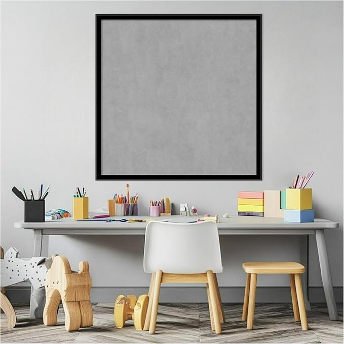 Amanti Art Black Framed Magnetic Board 25x25 Medium Vision Board for use with Magnets, 100% Metal Sheet to Display Items as Office Decor or for Home Organization in mudroom, Kitchen or Kids Room