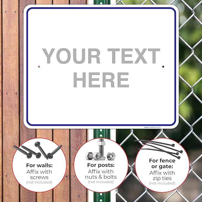 Custom Sign, Personalized Metal Signs, Customize for Office, Business, Workplace, Home, Airbnb, Delivery Blue Signs, 24x30 Inches, Rust Free .063 Aluminum, Fade Resistant, Made in USA by Sigo Signs