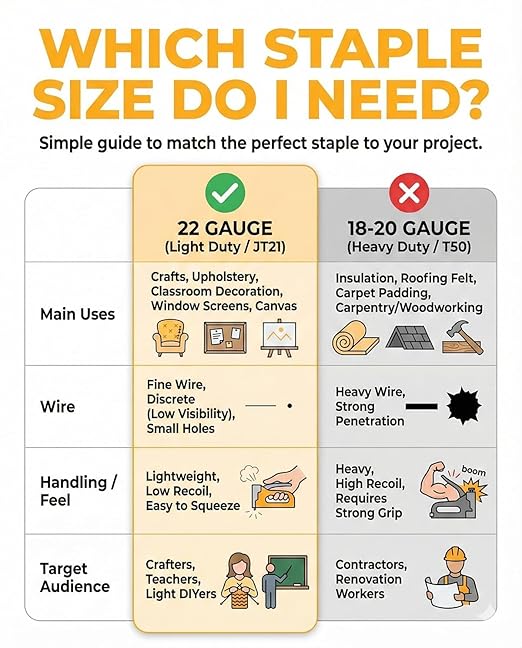 YEAHOME Light Duty Staples for Staple Gun, 3000 Counts 5/16-Inch JT21 Staples Standard Refill for Stapler, Suit for Upholstery, Crafts, General Repairs