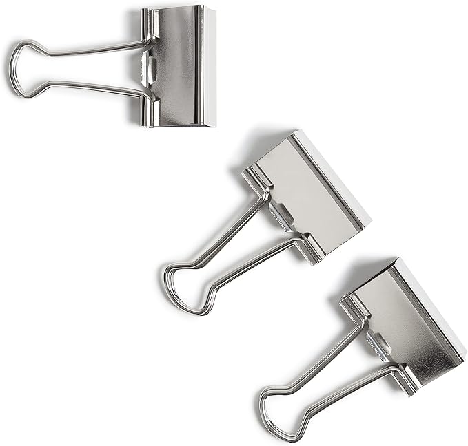 U Brands Binder Clips, Medium, Silver, 72 Count