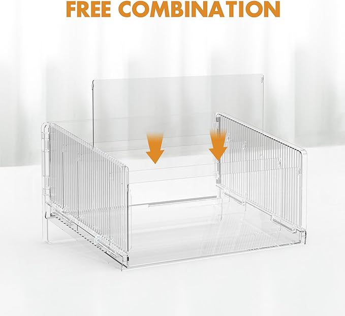 Cuukie File Sorter Organizer, 5 Sections Acrylic Letter Tray for Desk, Mail Organizer Letter Holder for Envelopes, Mail, Electronics 1Pack