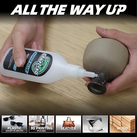 Ultra-Thin Super Glue Liquid Kit 9.2 oz, Fast Drying Clear Superglue for Plastic Metal Glass Shoe 3D Printing, Instant Cyanoacrylate Adhesive for Woodworking Stabilizing CA Finish Jewelry Inlay