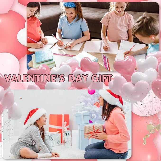 emzrivo 24 PCS Valentines Pencils Bulk Holiday Pencil with Top Erasers Wood Pencils for Classroom, 4 Style(24)