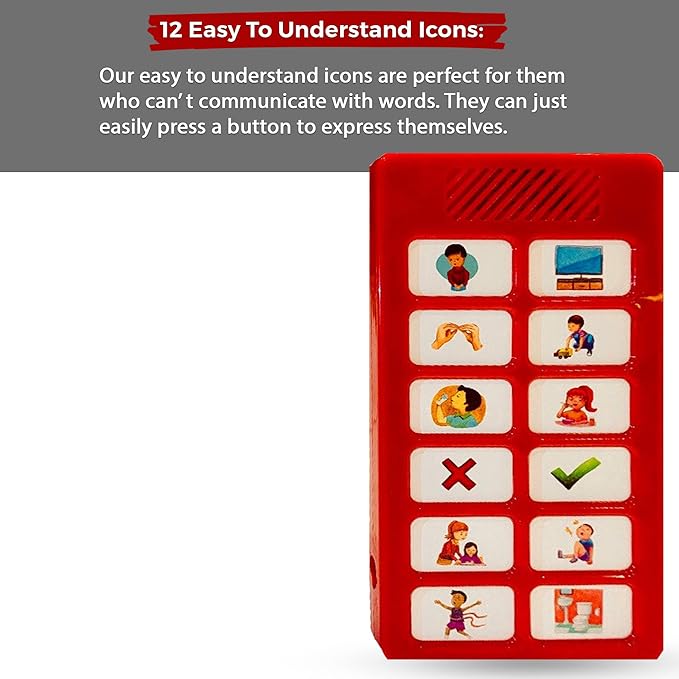 Tiny Talker Too - Special Supplies AAC Communication Device for Non-Verbal | Ideal for Children, Adults, Caregivers and Aid for Stroke Victims | Communication Board | Acc Device for Autism - 12 Button