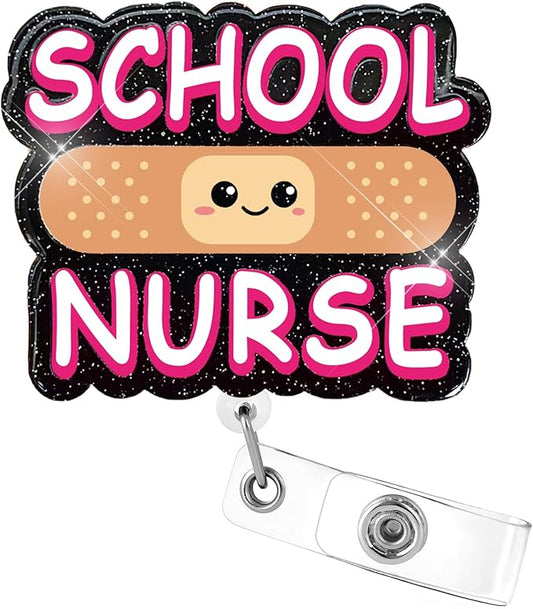 Aoryalps School Nurse Retractable Badge Reel Holder Retractable with ID Clip for Nursing Name Tag Card Nursing Student Teacher Doctor Medical Assistant Work Office Clip-Gifts for Nurse