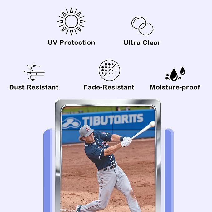 100ct 3"x4" Hard Card Sleeves - 75pt Hard Plastic Trading Card Protector, Rigid Clear Open-Top Card Sleeve, Fits Standard Trading, Baseball, Game Collectible Cards