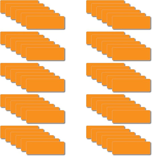 Magnetic Dry Erase Magnets Labels 3x1 inches, Reusable Name Tags, Organizing Schedules in Office/Classroom. Work on Fridge/White Board (Orange 60Pcs)