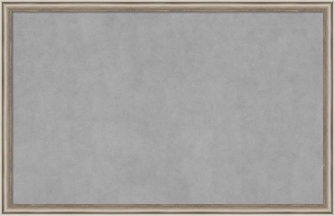 Amanti Art Silver Framed Magnetic Board 22x34 Large Vision Board for use with Magnets, 100% Metal Sheet to Display Items as Office Decor or for Home Organization in mudroom, Kitchen or Kids Room