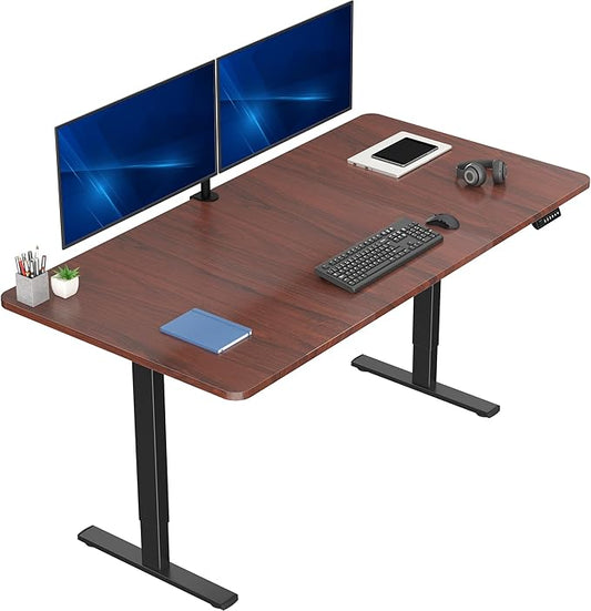 VIVO Electric 71 x 36 in Standing Desk, Memory Height Adjustment, 1B Series, Holds 220 lbs, Dark Walnut Top Black Frame, DESK-KIT-1B7D-36