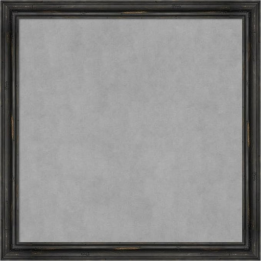 Amanti Art Black Framed Magnetic Board 27x27 Medium Vision Board for use with Magnets, 100% Metal Sheet to Display Items as Office Decor or for Home Organization in mudroom, Kitchen or Kids Room