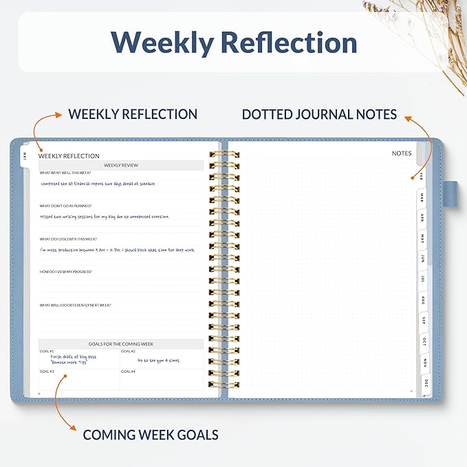 SUNEE 2026 Planner 8.5" x 11" – Dated Productivity Planner for Time Management - Daily,Weekly & Monthly Planner to Achieve Goals - Planner 2026 dated from January 2026 – December 2026,Grey Blue
