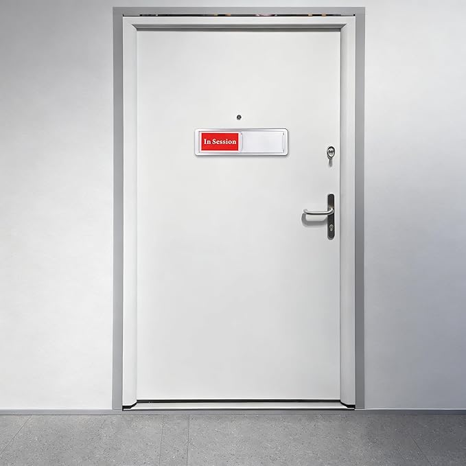In Session or Available Door Sign, Sliding Privacy Indicator for Home Office Studio Restroom Conference Hotel Hospital, 7 x 2 Inch Room Status Display
